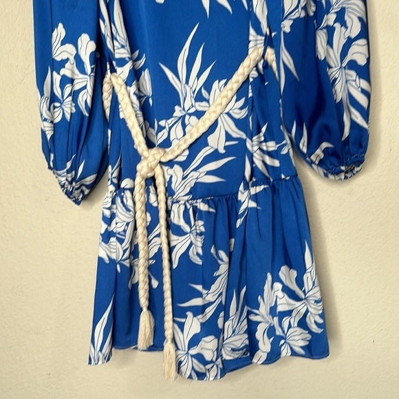 NWOT Alexis x Target Blue Floral Rope Waist Mini Dress Large Limited Edition - Picture 8 of 14